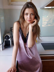 Best model Mila Azul demonstrates her great tits and cute pussy in the kitchen